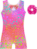 Regine Switzerland Girls' Sleeveless Gymnastics Leotard - Sparkly Biketard with Shorts