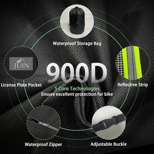 JUIN Bike Covers - Heavy Duty Waterproof Bicycle Cover for Mountain Bikes | Fits 2 Bikes (Clear)