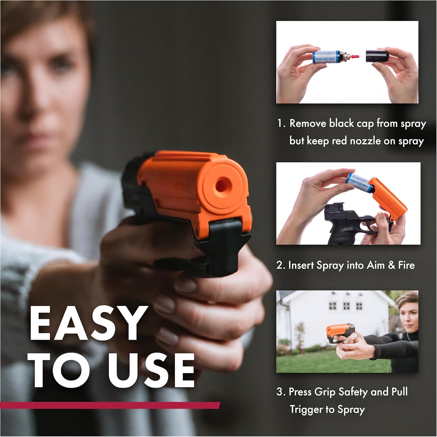 SABRE Aim and Fire Pepper Gel - Safer Deployment System with 15-Foot Range | Easy Grip Design