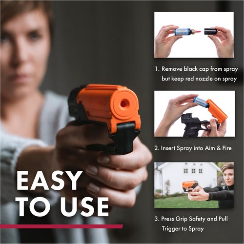 SABRE Aim and Fire Pepper Gel with Trigger and Grip Deployment System, 15-Foot (4.5-Meter) Range, Gel is Safer