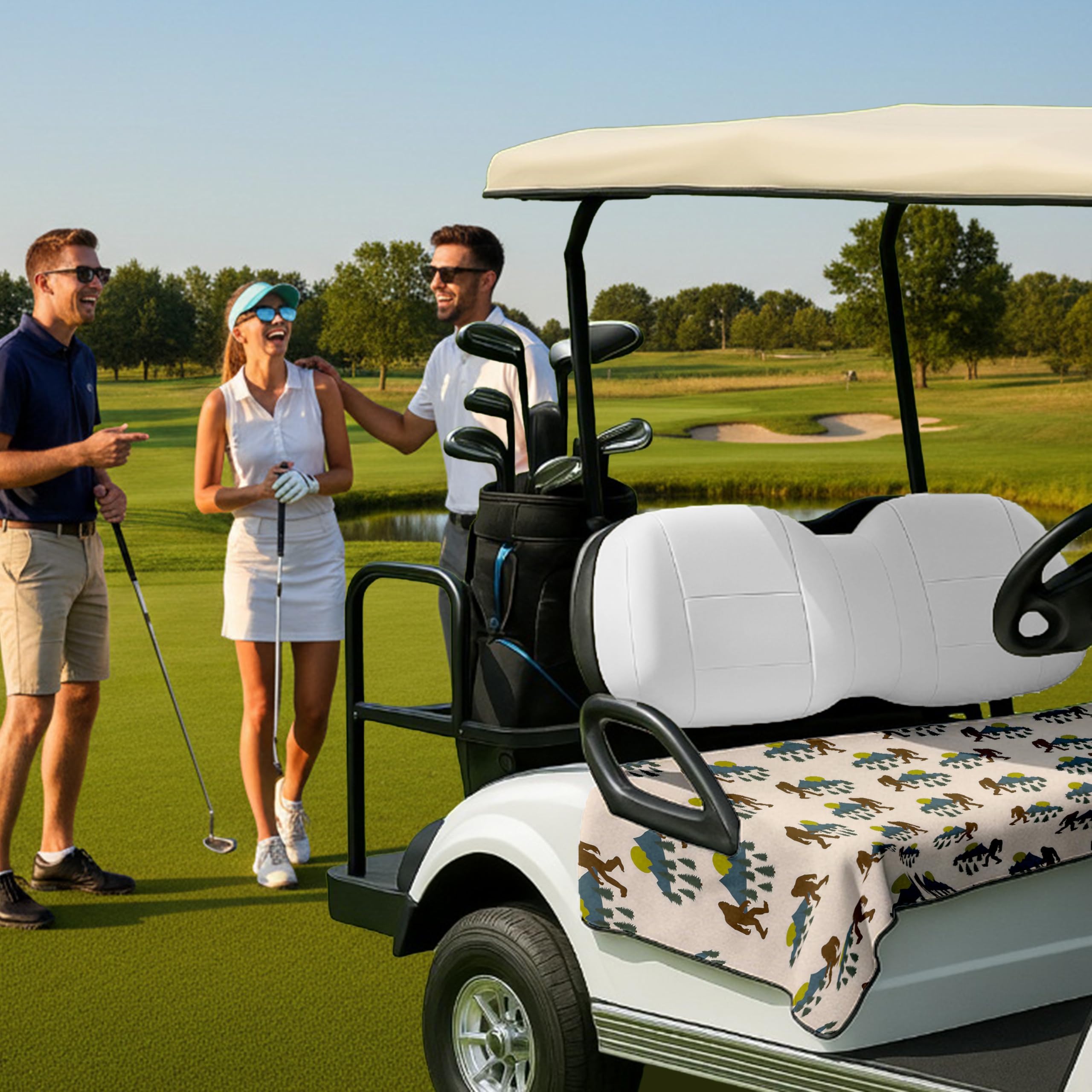 rywyyebsi Golf Cart Seat Covers,Golf Cart Seat Towel Blanket for Men Women Keeps Seat Comfortable and Clean,51"x 31",Golf CartAccessories for 2-Person Seats Decorations