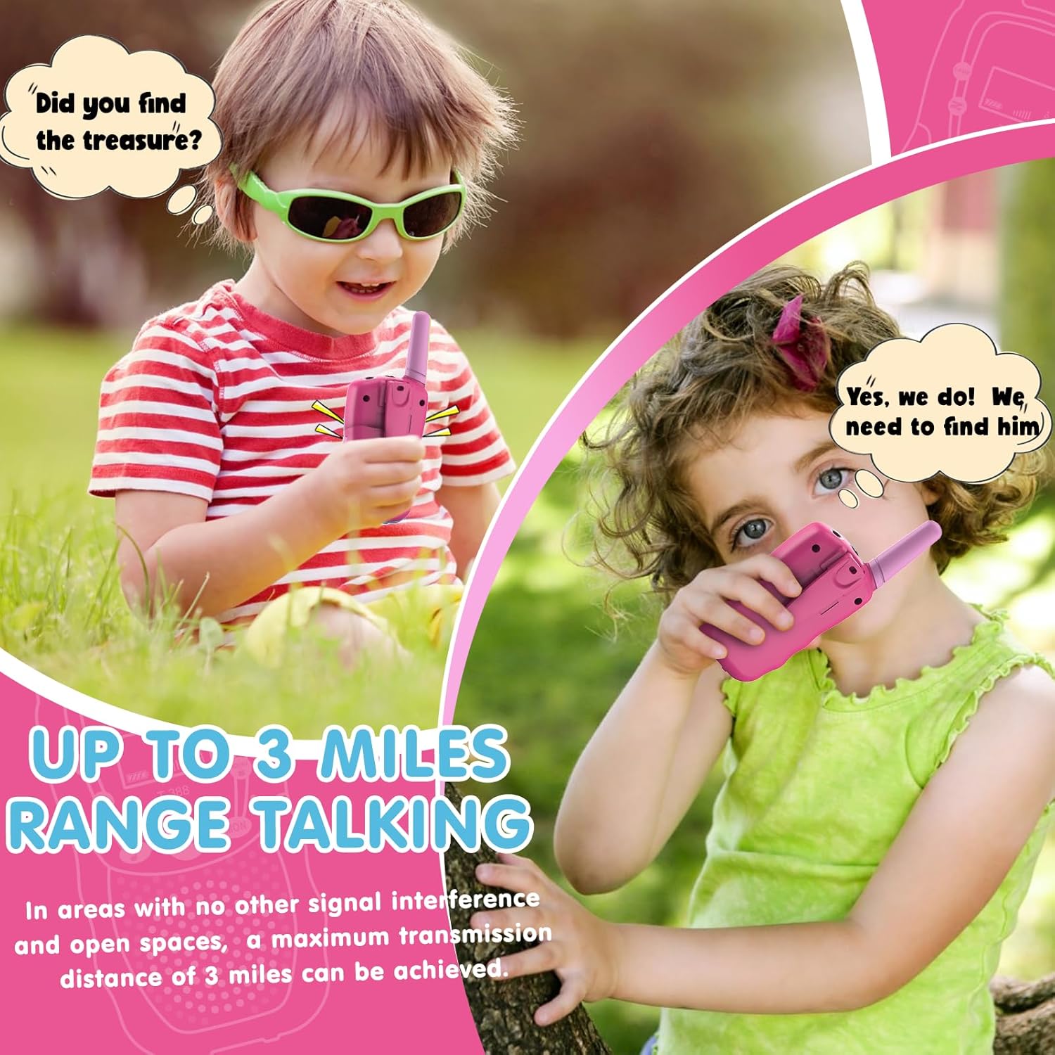 Selieve Walkie Talkies for Kids - 22 Channels, 2-Way Radio with Backlit LCD Flashlight | 3-Mile Range for Outdoor Adventures