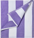LULUHOME Large Oversized Beach Towel - Soft Cotton 36 x 70 Inch Striped Pool Towel for Adults | Purple