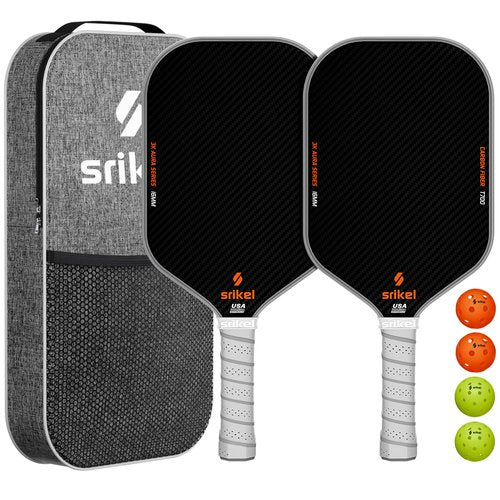 Srikel Pickleball Paddles Set of 2 – USAPA Approved T700 Raw Carbon Fiber, Professional Pickle Ball Rackets 2 Pack with 4 Balls,1 Bag & Grip Tapes for Men and Women