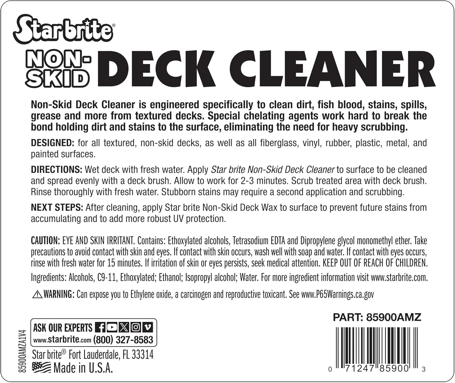 STAR BRITE Non-Skid Deck Cleaner - Ultimate Boat Deck Wash for Fiberglass, Vinyl & Metal Surfaces