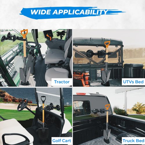 KEMIMOTO Tractor Tool Holder Rack for Glass Windshield, Adjustable Tool Mount with Enclosed Suction Cup, Compatible with Tractor Cab, Truck, UTV Back Windshield, and Golf Cart