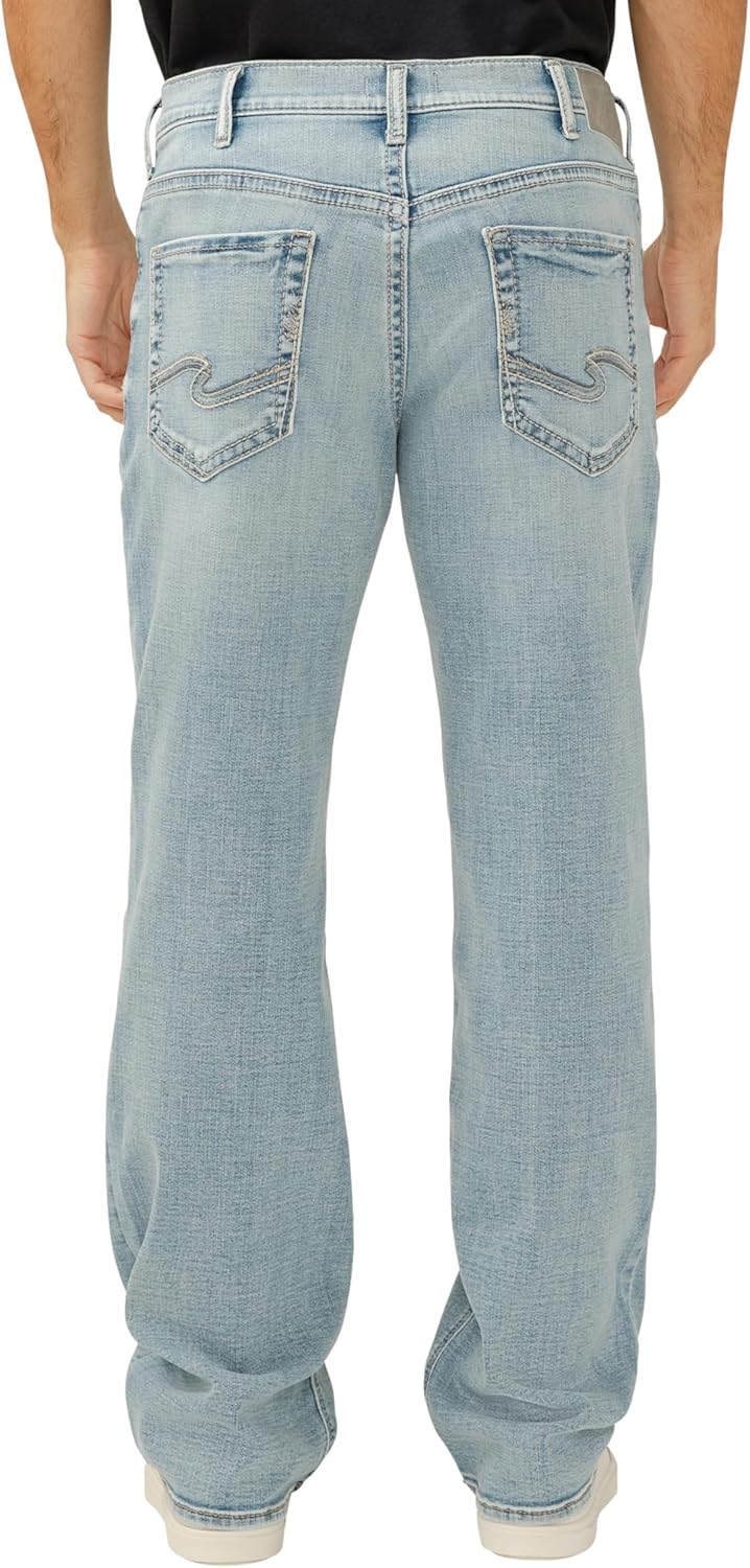 Silver Jeans Co. Men's Gordie Relaxed Fit Jeans - Comfortable Straight Leg Design | Classic Denim Style