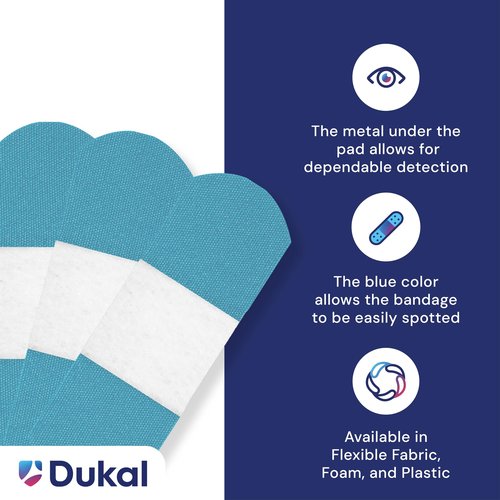 American White Cross First Aid Blue Fabric Metal Detectable Adhesive Strip Sterile 1 x 3" 1300 per Case