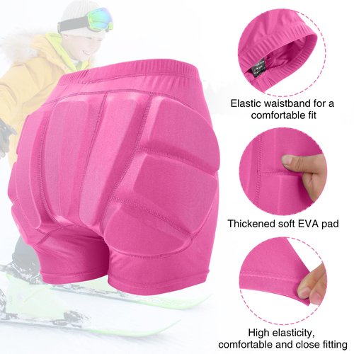 RIDBIKER Kids Butt Pad Shorts, Youth Child Hip Protection Pads, Tailbone Protective Padded Short Pants for Snowboarding Hockey Roller Skating Skiing Cycling (Black, X-Small)