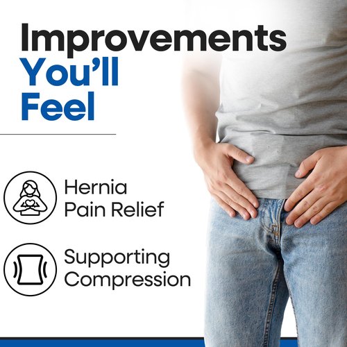 Hernia Belt for Men Inguinal Hernia Support | Groin or Lower Abdominal Truss for Women or Mens Inguinal Hernias Support Belt | With Pressure Pad Compression Fits Left or Right Groins Legs (LARGE)