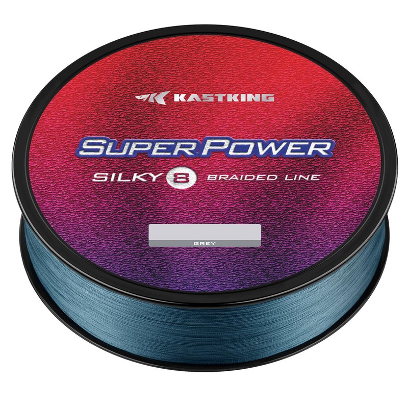 KastKing Superpower Silky8 Braided Fishing Line, Gray, 8 Strands, 65 LB, 300 Yds