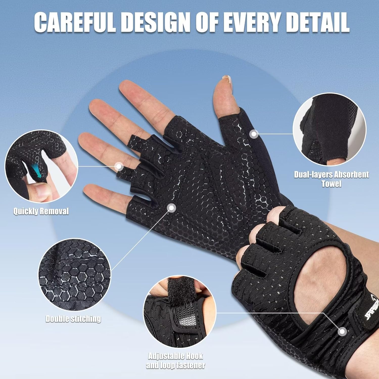 RIGWARL Workout Gloves - Lightweight Fitness Gloves with Full Palm Protection & Excellent Grip | Ideal for Weight Lifting & Cycling