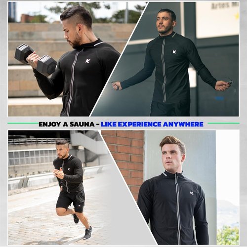 Kewlioo Pro Men's Sauna Suit - Heat Trapping Long Sleeve Shirt for Gym Workouts | Comfortable Fit