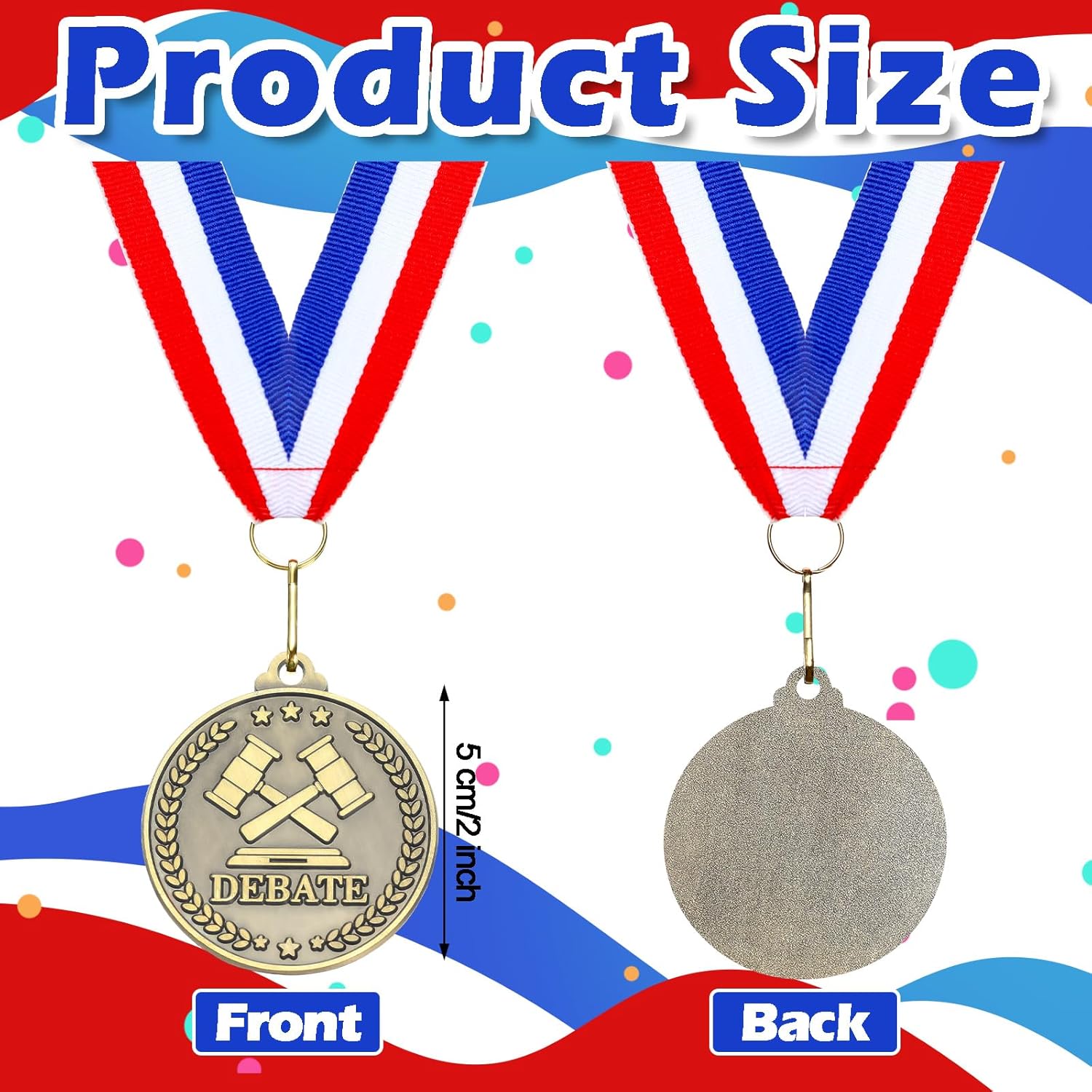 Quelay Gold Winner Medals - 30 Pcs 2'' Award Medals with Neck Ribbons for Tournaments & Competitions