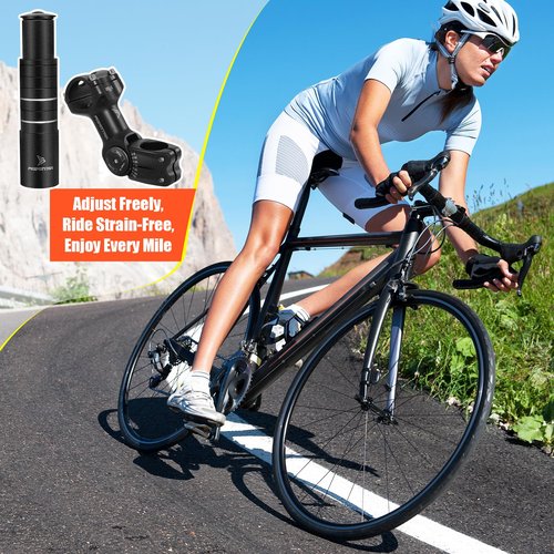 Bike Stem Riser & Adjustable MTB Stem, 31.8mm Bike Stem Adjustable ±60 Degree, Aluminum Bicycle Handlebar Riser, Universal Bike Stem Riser Extender for MTB/Road/BMX/E-Bikes