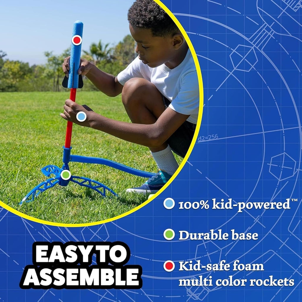 Stomp Rocket Jr. Multi-Color Rocket Launcher - Fun STEM Outdoor Toy for Kids | Soars Up to 100 Feet, Ages 3+
