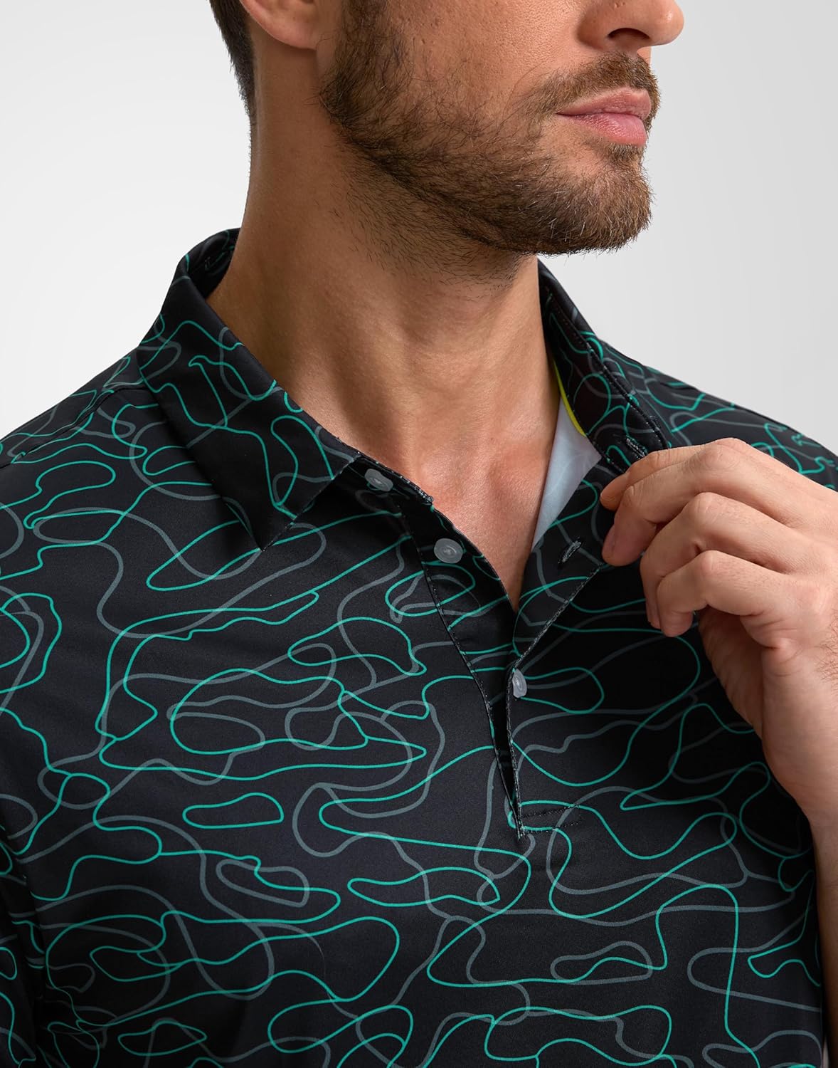 Obla Men's Golf Polo Shirt - Short Sleeve Dry Fit Performance | Moisture-Wicking Casual Print