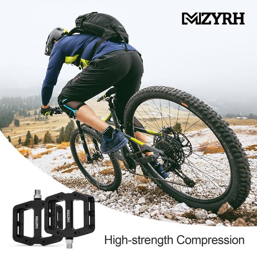 MZYRH Mountain Bike Pedal 9/16" 3 Sealed Bearings Lightweight Non-Slip Nylon Fiber Bicycle Platform Pedals for Road BMX MTB