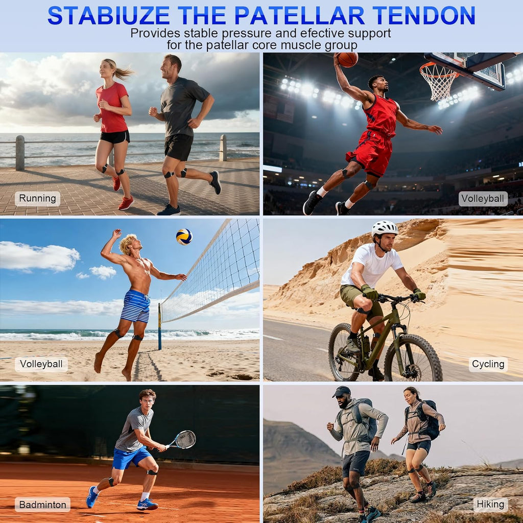 Skiennix Silicone Patellar Tendon Support Strap - Adjustable Non-Slip Knee Brace for Running & Sports