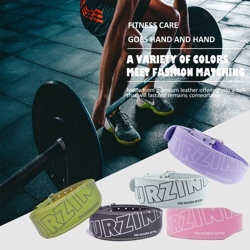 9 mm Leather Weight Lifting Belt for Men and Women with 4 Inches Wide Padded for Weightlifting Deadlift, Cross Training, Power Lifting Workout & Squats Exercise(Purple/S)