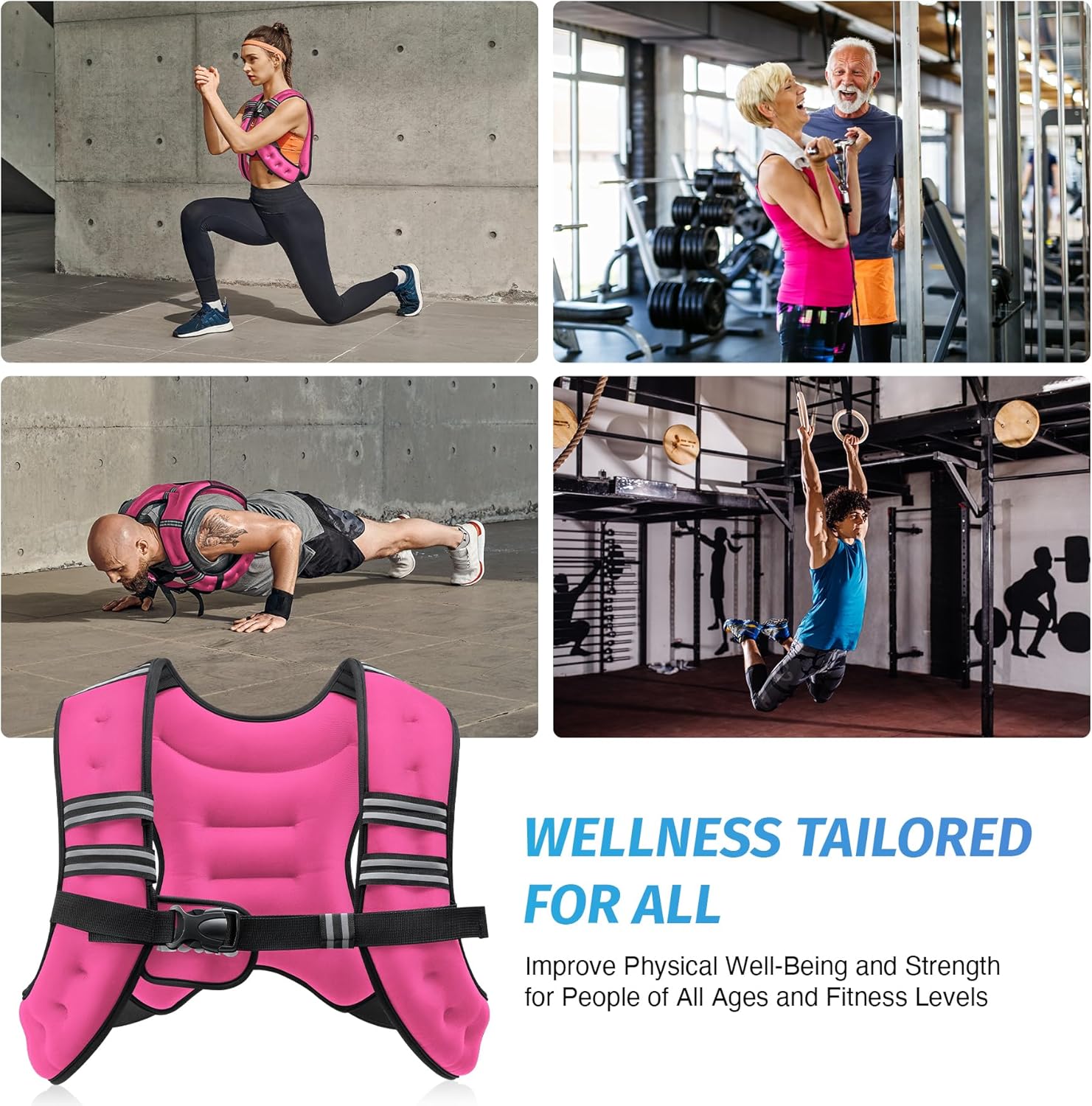 ZELUS Weighted Vest - Adjustable 6lb to 30lb | Reflective Stripe for Enhanced Workout Performance