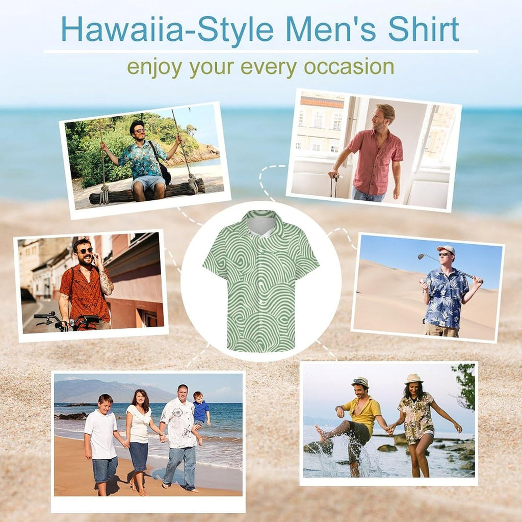 Skiennix Men's Hawaiian Shirt - Short Sleeve Abstract Print for Beach & Summer | Vacation Ready
