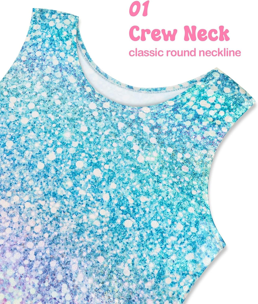 Skiennix Gymnastics Leotard for Girls - Shiny Toddler Biketard Unitard One-Piece Outfit