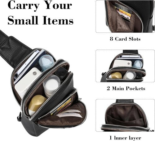 INICAT RFID Blocking Sling Bag - Anti-Theft Crossbody Purse for Women | Vegan Leather Travel Fanny Pack