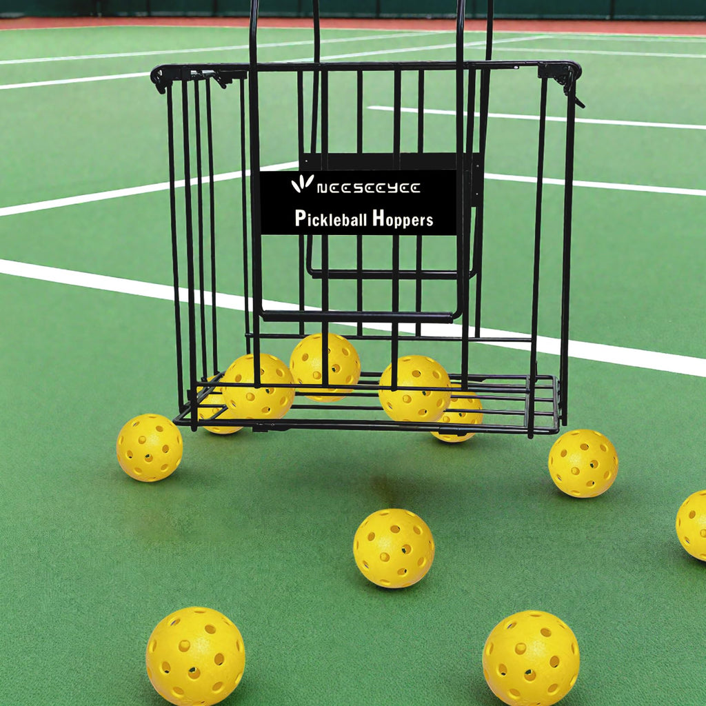 Pickleball Hopper Pickleball Picker Upper - Pickleball Retriever Basket Carrier Gatherer Picker Hopper Container for Picking and Storage Training Tool Holds 60 Pickleball