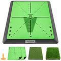 Z ZONAMA Golf Hitting Mat, Golf Practice Mat for Swing Path Feedback, 3 in 1 Golf Turf Mat Rough Mat Fairway Grass Mat for Indoor Outdoor Driving Chipping Training, Golf Gifts for Men Women