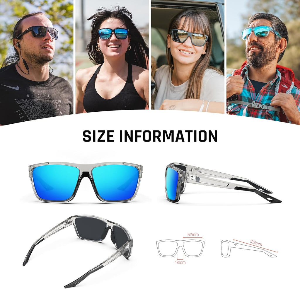TOREGE Polarized Sports Sunglasses - UV Protection & Lightweight Design for Fishing & Golfing