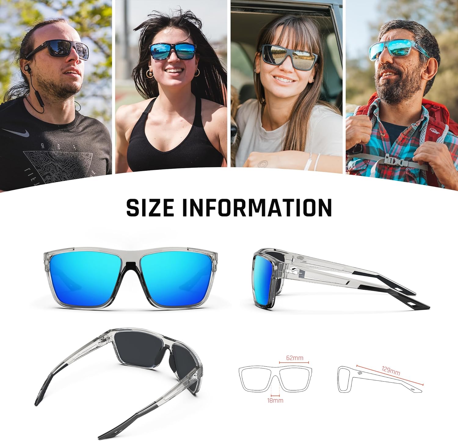 TOREGE Polarized Sports Sunglasses - UV Protection & Lightweight Design for Fishing & Golfing