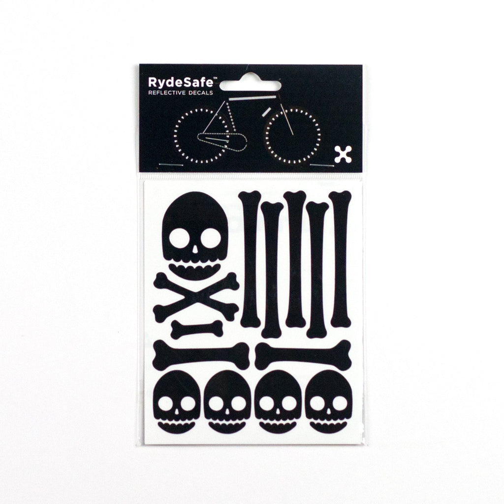 RydeSafe Reflective Decals Skull & Bones Kit, Black