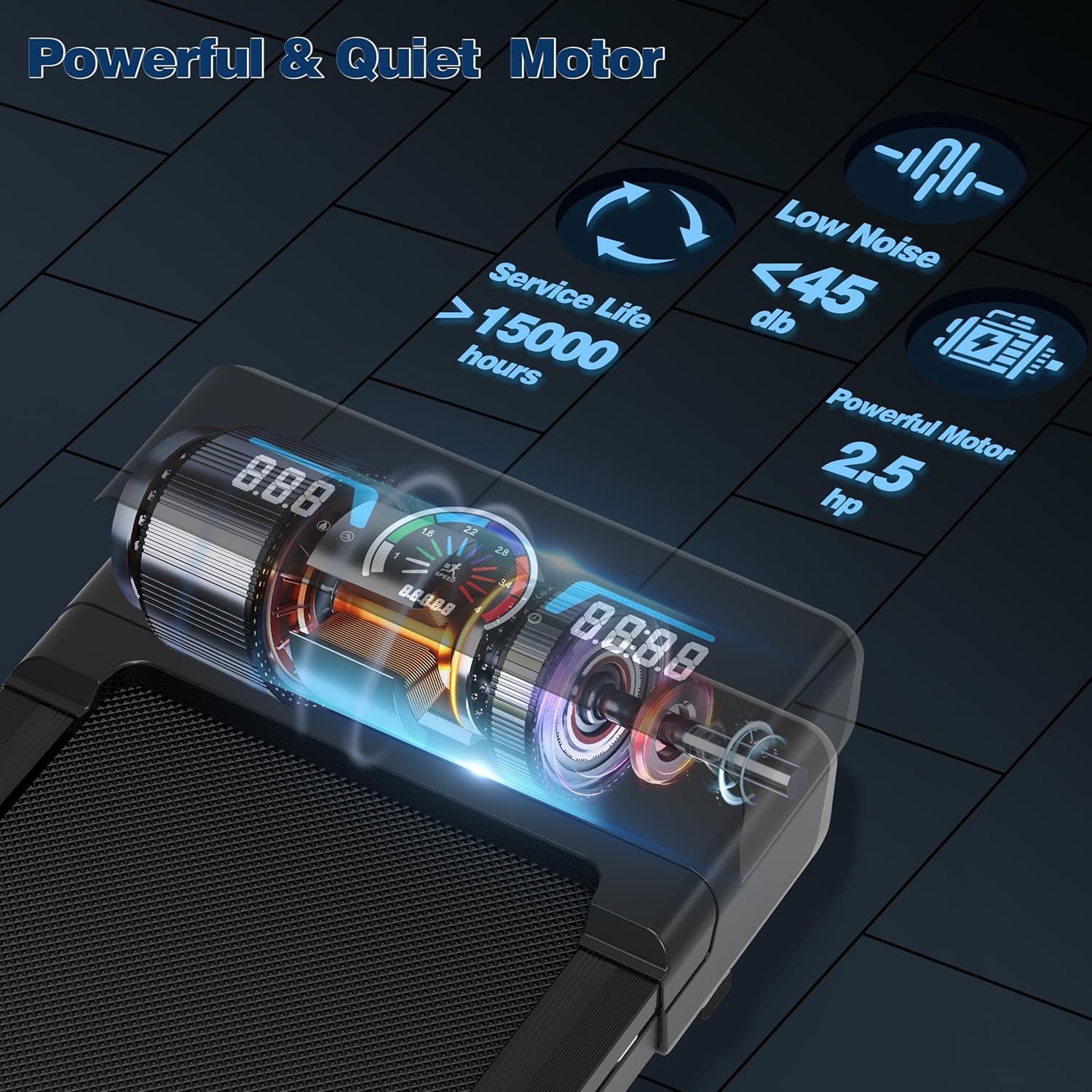 Walking Pad Treadmill - 12% Auto Incline, 450 lbs Capacity, RGB LED Screen & Bluetooth Speaker | Compact Under Desk Design