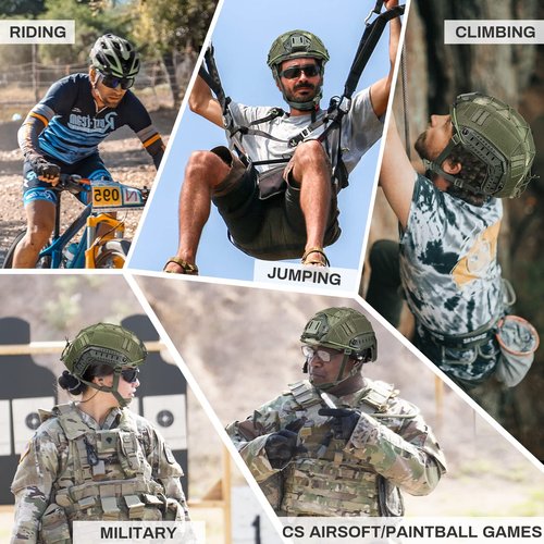 TacSnake Tactical Airsoft Paintball Fast Helmet with Helmet Cover, PJ Type Tactical Multifunctional Protective NVG Mount