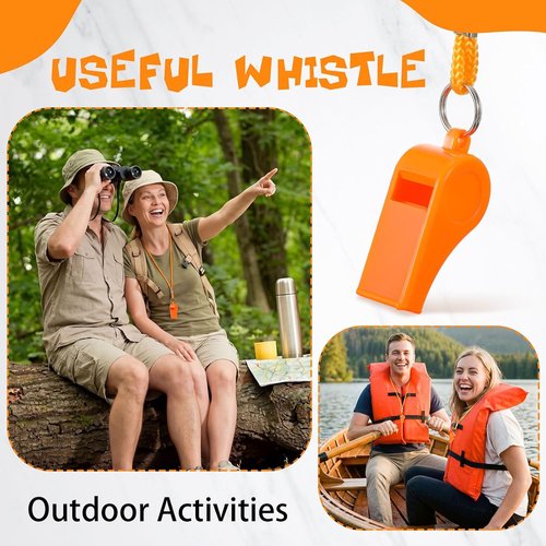 Honoson Emergency Whistle for Adults - Loud Plastic Safety Whistle with Lanyard for Hiking & Camping