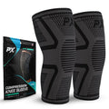 PX Compression Knee Brace for Women & Men, 2 Pack Knee Brace for Meniscus Tear, Torn ACL, Running Workout, Sports - Black Machine Washable Knee Support Sleeve for Arthritis Pain Relief – XXXL Pair