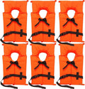 Coast Guard Approved Life Jackets - High Visibility Type II Keyhole Vest | 6 Pack Classic May West Style