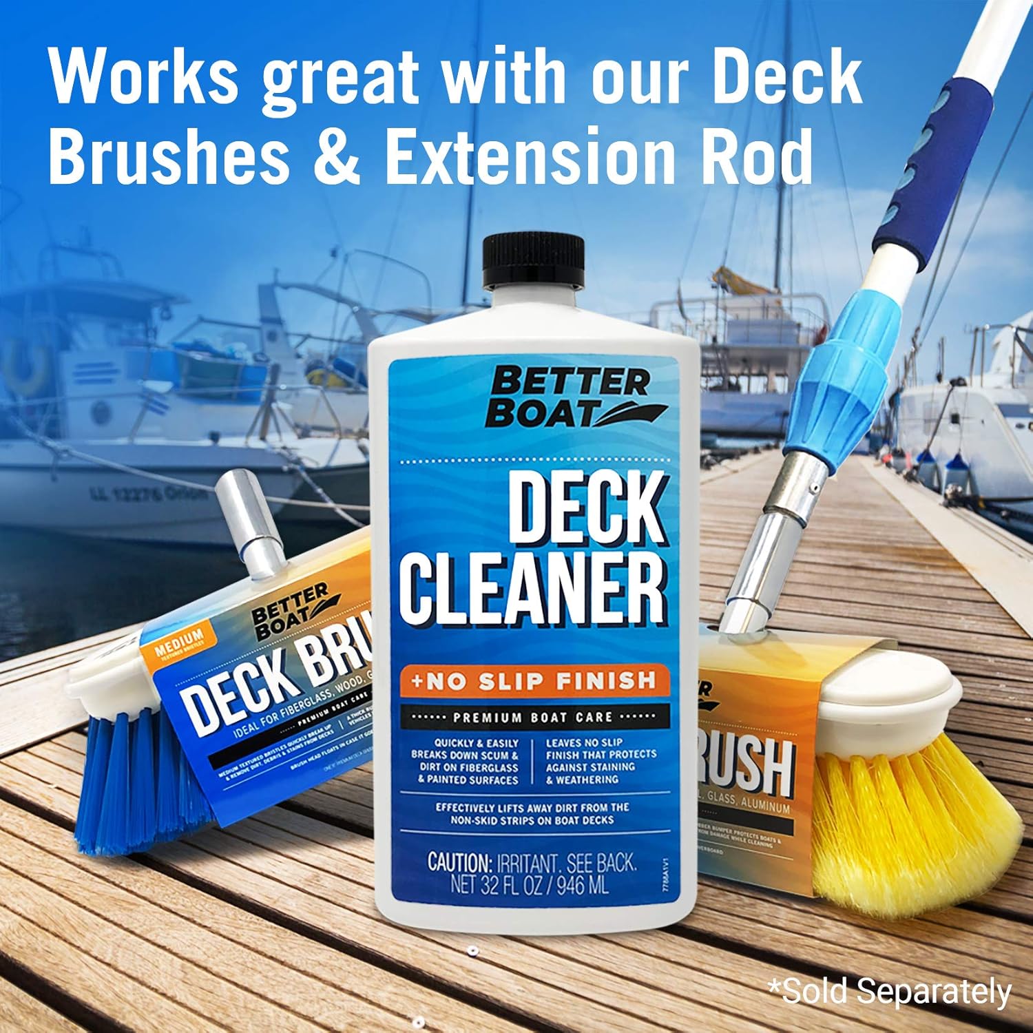 Better Boat Boat Deck Cleaner - Marine Grade Formula for Non-Skid Strips | Safe on Fiberglass, Vinyl & Aluminum
