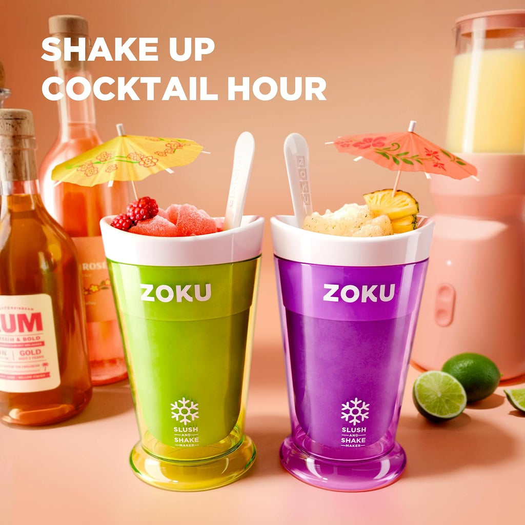 ZOKU Original Slush Maker - Compact Single-Serving Smoothie & Milkshake Maker | BPA-Free Green