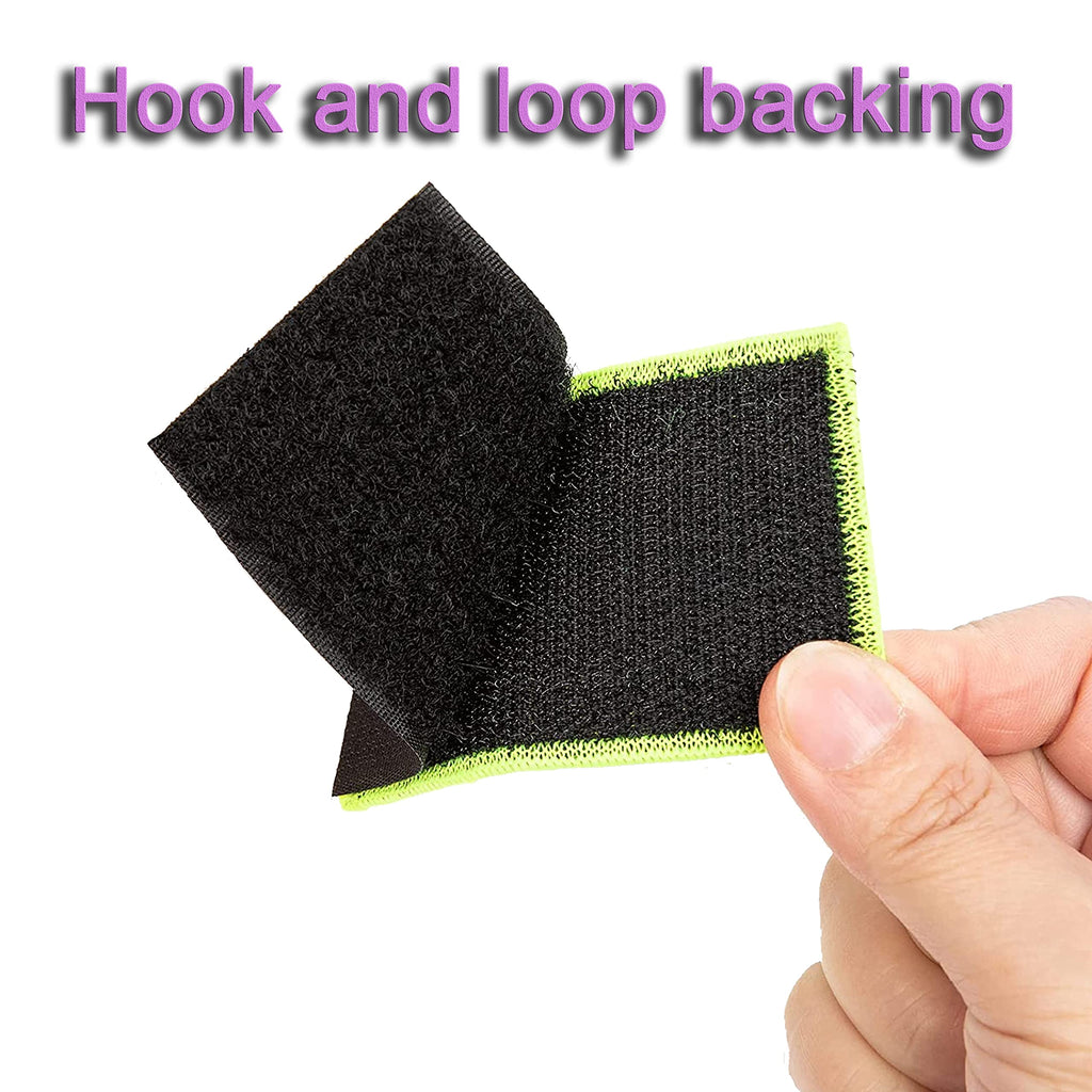 ZESION 2pcs Reflective Safety Patches， Hook and Loop Reflective Patches for Night Sports, Labor Wear, Rain Jackets, Hikers, Dog Tactical Undershirts, Firefighter Rescue Police, Black