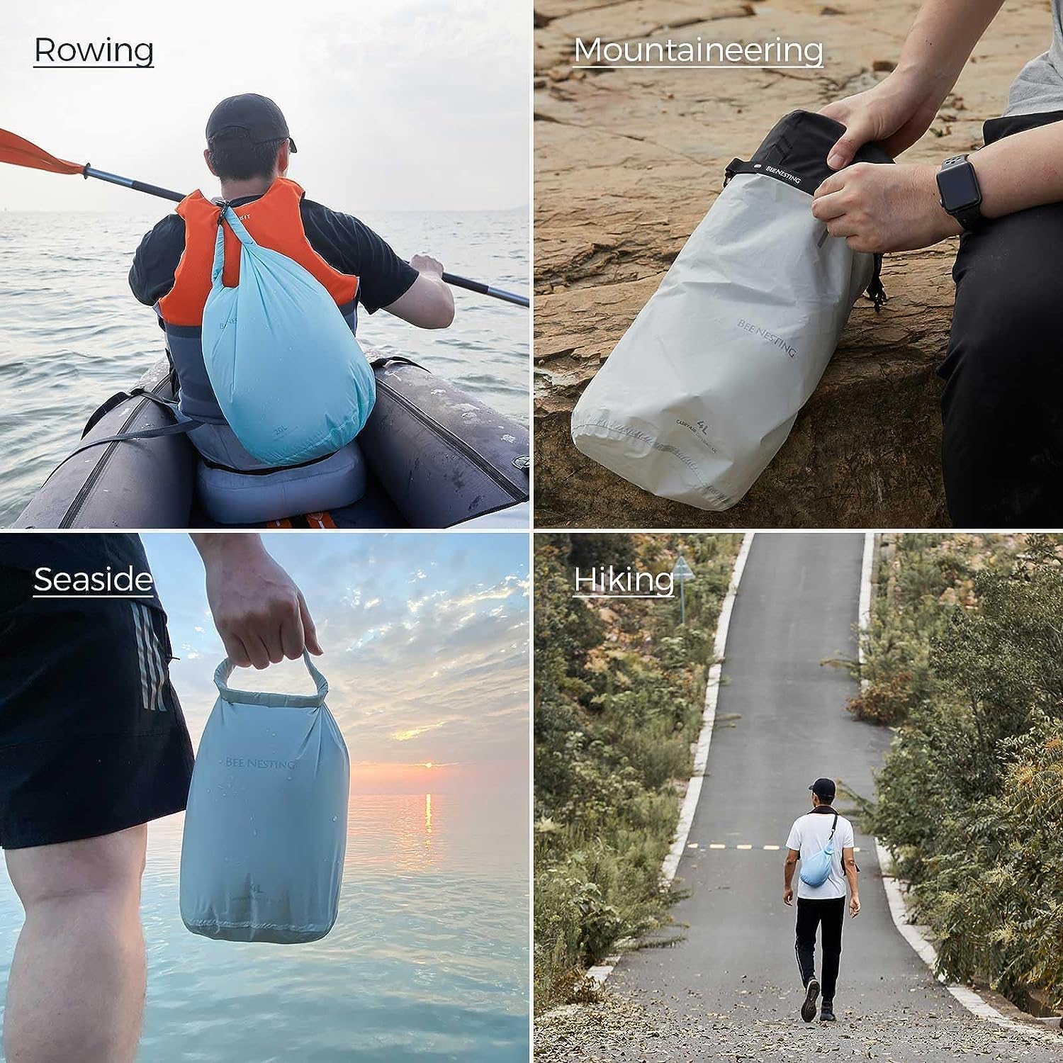 Bee Nesting Waterproof Dry Bag - Lightweight Marine Dry Sack for Kayaking, Rafting & Outdoor Adventures