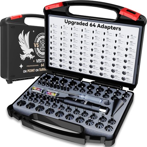 LaserLyte Green Laser Bore Sight Kit - Tool-Free Multi-Caliber Sighter with 64 Adapters for 0.17 to 12 GA