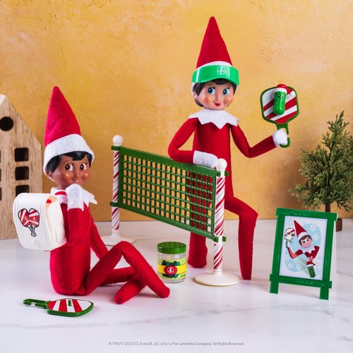 The Elf on the Shelf Polar Props Pickleball Play Pack Set - Elf Props and Accessories for Fun Holiday Sports Elf Scenes - Scout Elf Not Included