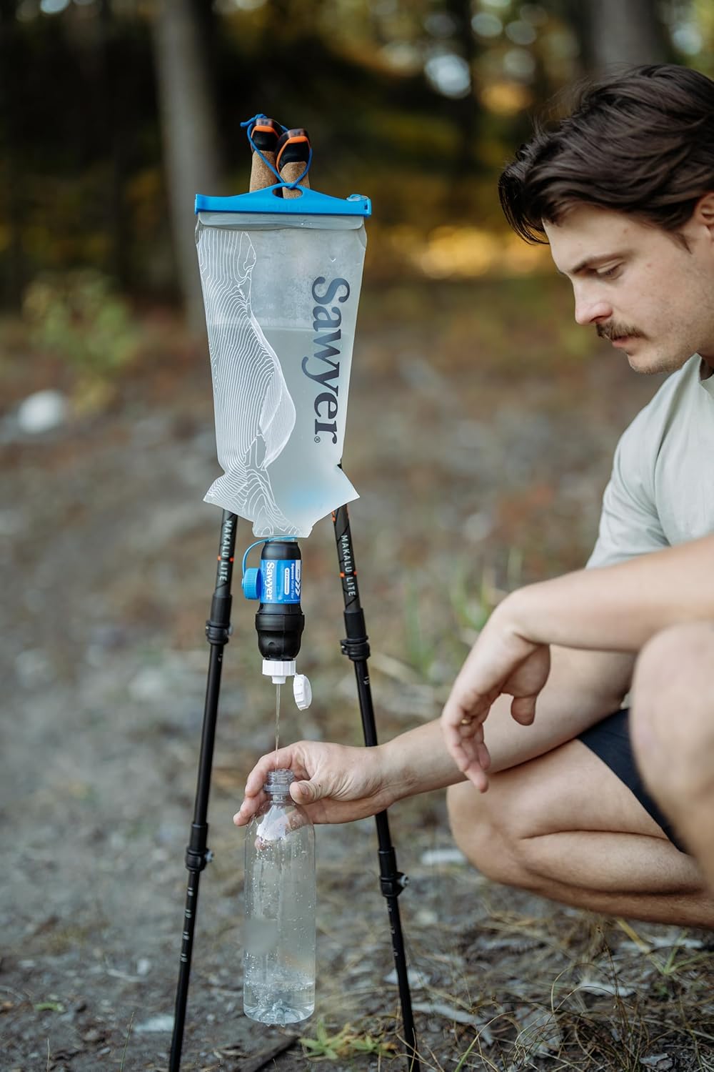 Sawyer Squeeze Water Filtration System - Cnoc 2L Premium Bladder - Clear & Portable Solution