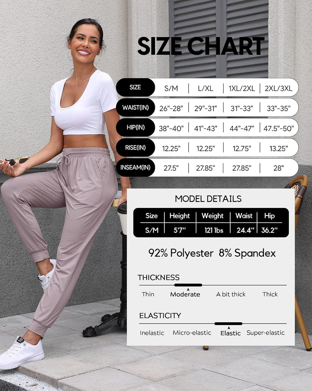 ZENEX 3 Pack Women Joggers, Women's Sweatpants with Pockets for Running, Yoga, Workout & Lounge