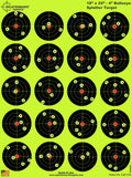 Splatterburst Targets - 18 x 24-4 inch Bullseye Splatter Target - Easily See Your Shots Burst Bright Fluorescent Yellow Upon Impact - Made in USA (50 Pack)