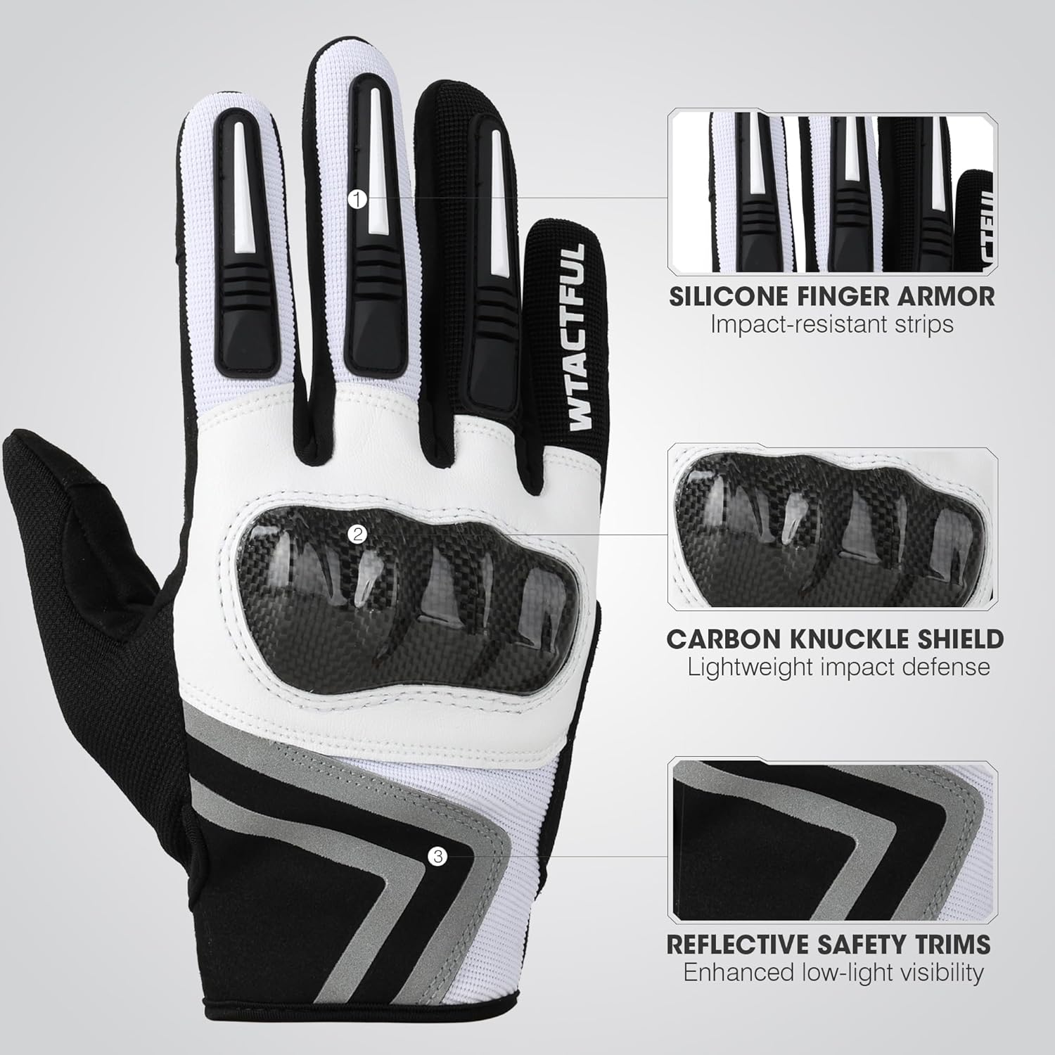 WTACTFUL Motorcycle Gloves - Lightweight Touchscreen Design for Men | Breathable Summer Riding Gear