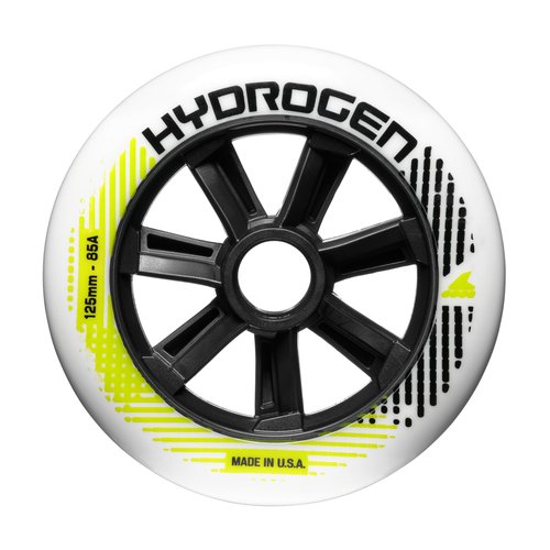 Rollerblade Unisex - Adult Hydrogen 125/85A (6 Pieces) 6 Inline Skate Wheels, White, 125 mm/85A