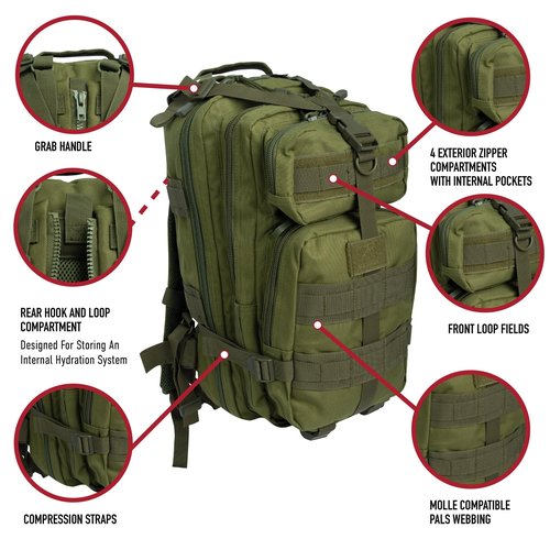 Rothco Convertible Medium Transport Pack – Tactical Backpack Outdoor Hiking MOLLE Bag